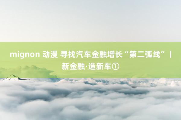 mignon 动漫 寻找汽车金融增长“第二弧线”丨新金融·造新车①