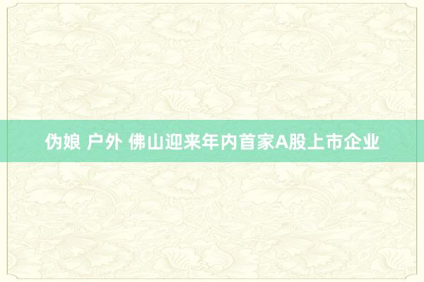 伪娘 户外 佛山迎来年内首家A股上市企业