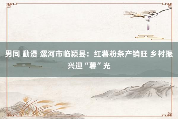 男同 動漫 漯河市临颍县：红薯粉条产销旺 乡村振兴迎“薯”光