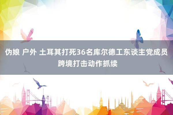 伪娘 户外 土耳其打死36名库尔德工东谈主党成员 跨境打击动作抓续